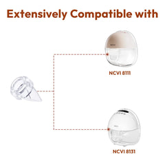 NCVI duckbill valves compatibility 8111-8131 highlighting wearable breast pump fit