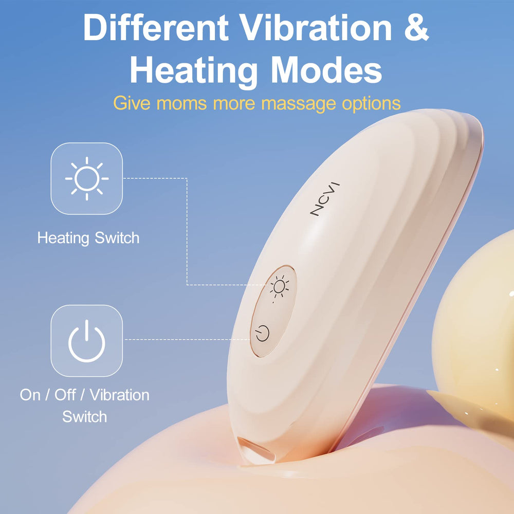 NCVI ergonomic lactation massager on the chest for comfortable nursing.