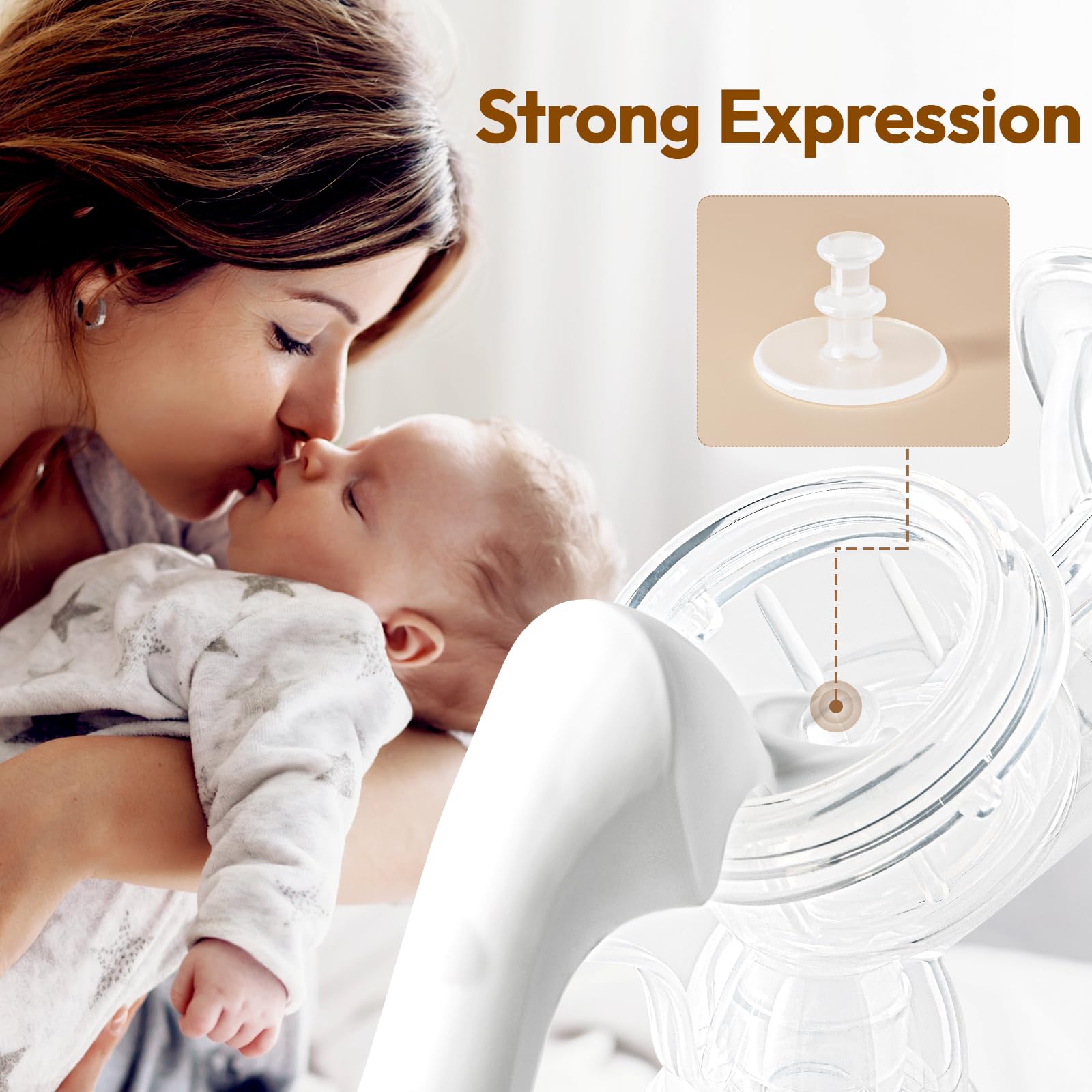 NCVI hand pump features anti-dust lid to keep milk collection clean.