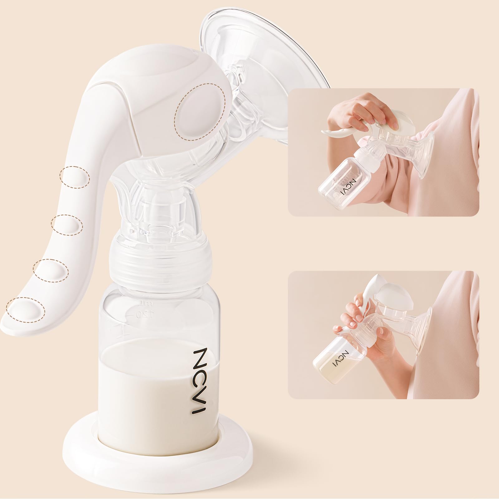 NCVI ergonomic handle reduces hand and wrist fatigue during use.
