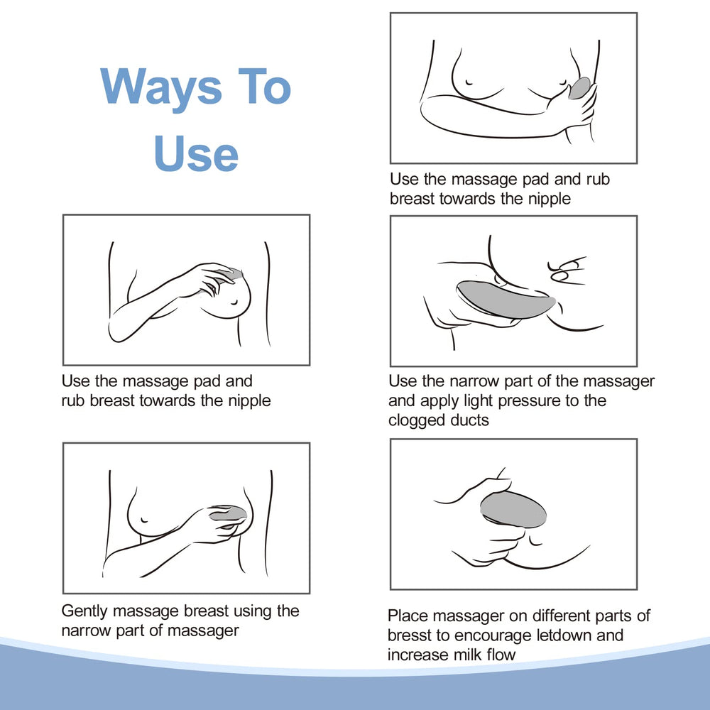 NCVI massager in a nursing bra demonstrating hands-free use.