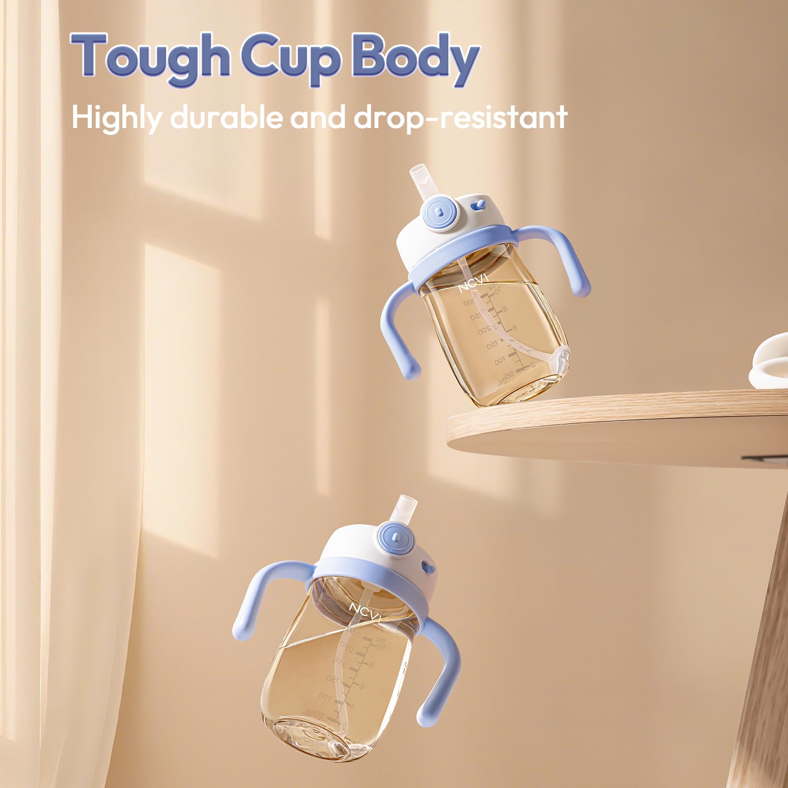 NCVI PPSU Milk Straw Sippy Cup 10 oz capacity for everyday hydration