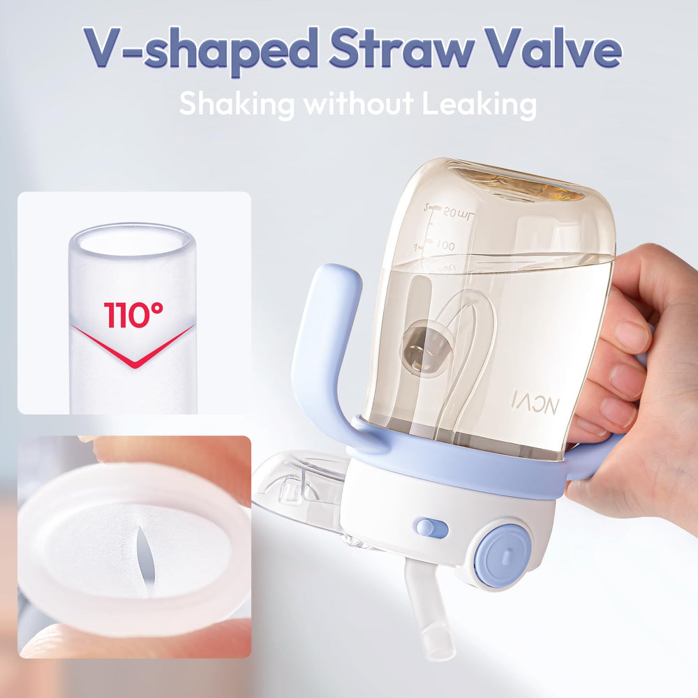 NCVI PPSU Milk Straw Sippy Cup lying-down drinking use case with gravity ball
