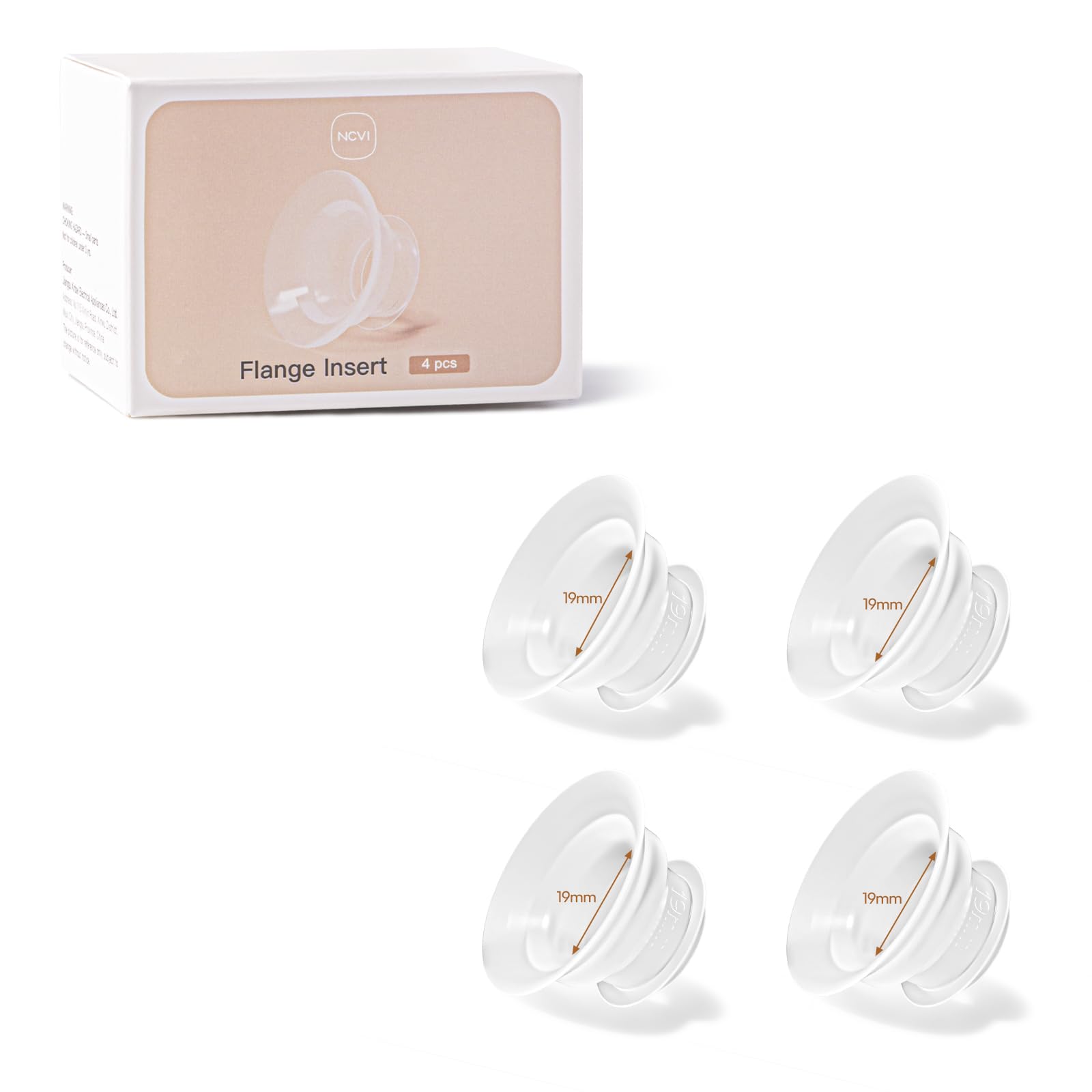 NCVI silicone flange insert 19mm close-up highlights comfortable pumping