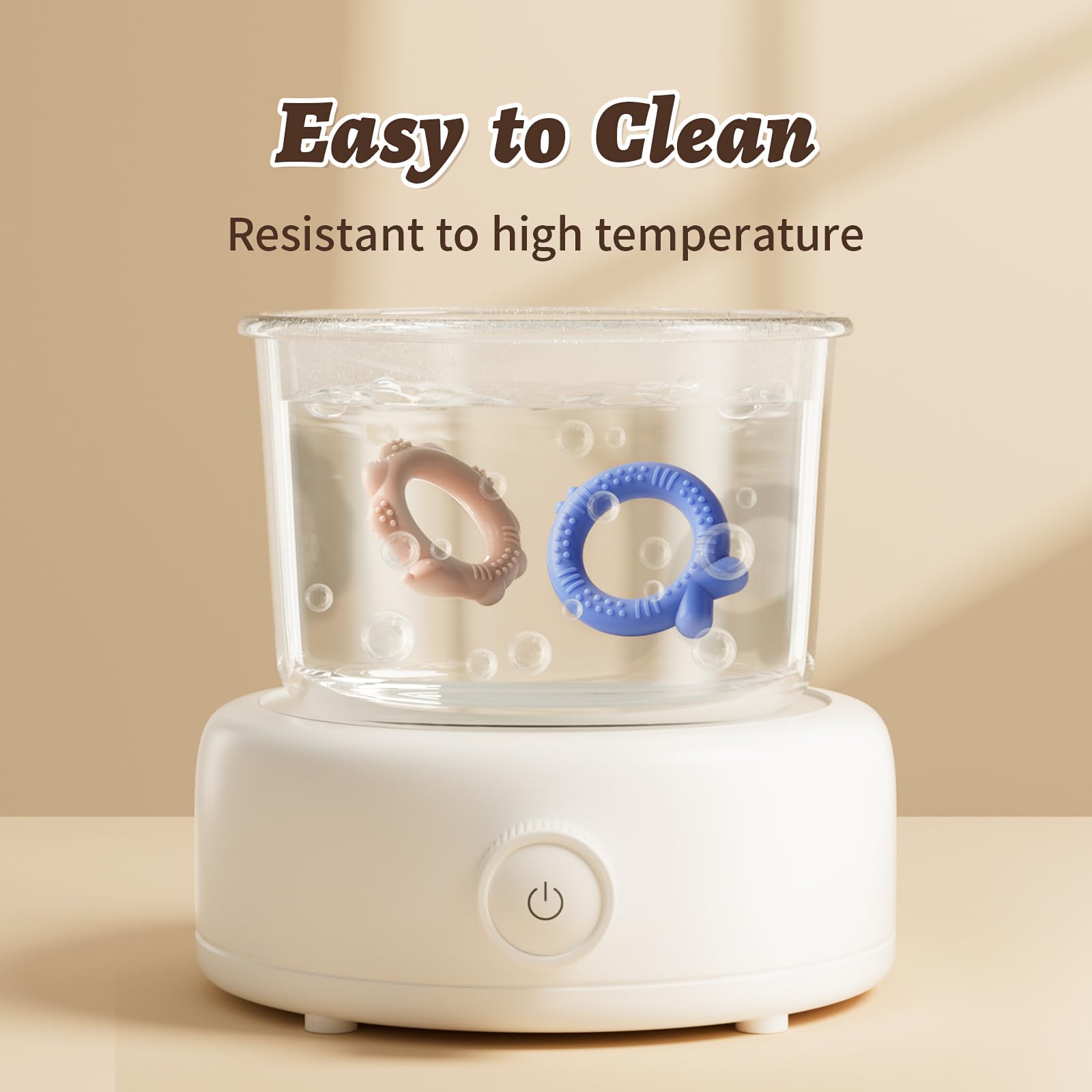 NCVI silicone teether BPA-free ensures safe chewing and easy cleaning.