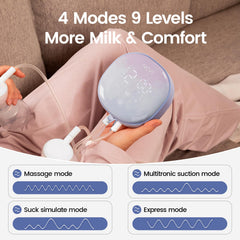 NCVI ultra-quiet breast pump operates quietly to support late-night pumping.