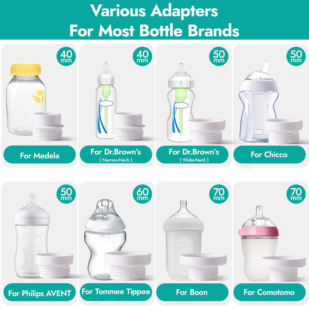 NCVI universal bottle adapters enable compatibility with many brands for easy warming