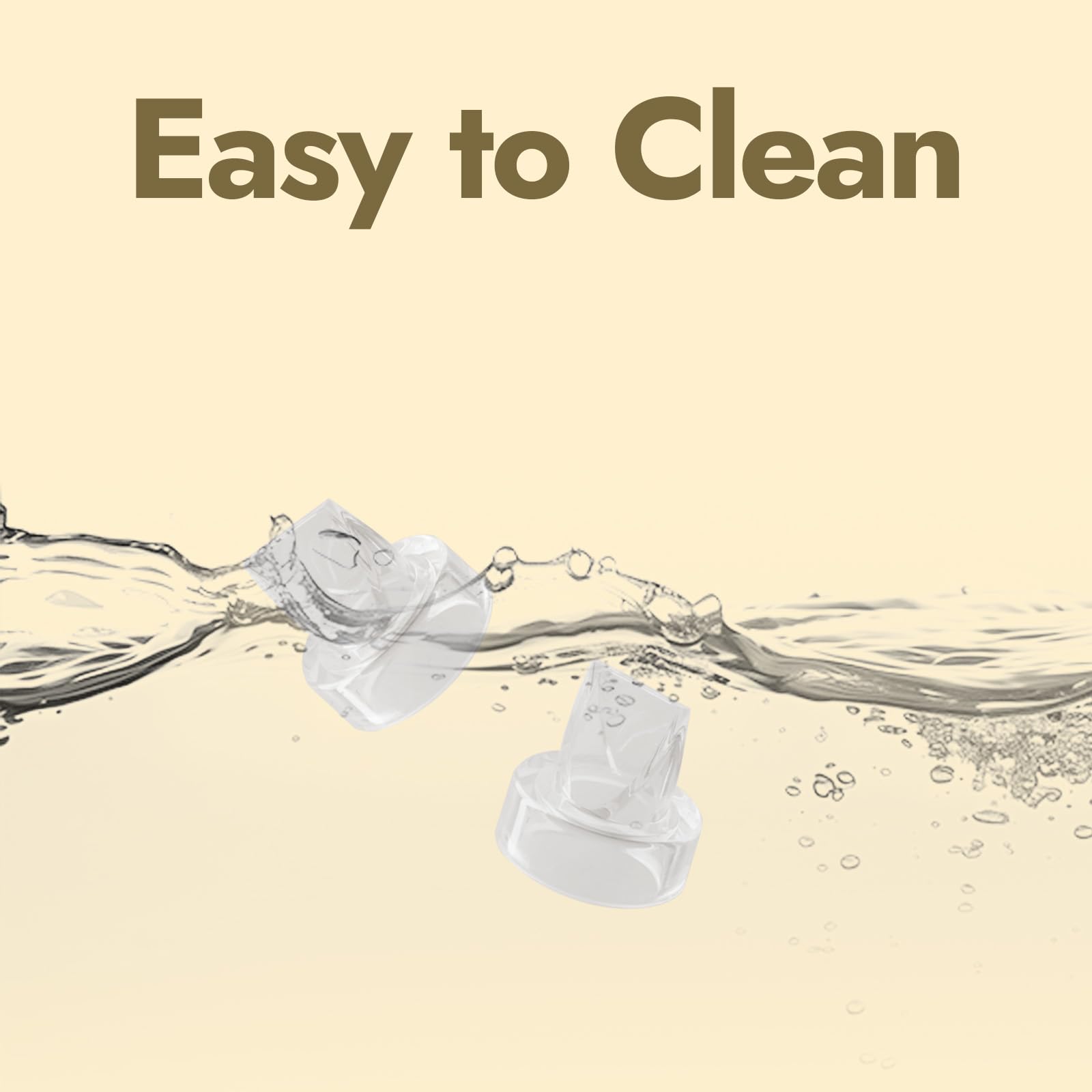 NCVI valve components shown with wearable breast pump assembly for quick swaps and easy maintenance.