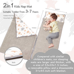 Ndahjahd nap mat measures 50x20 inches for growing kids