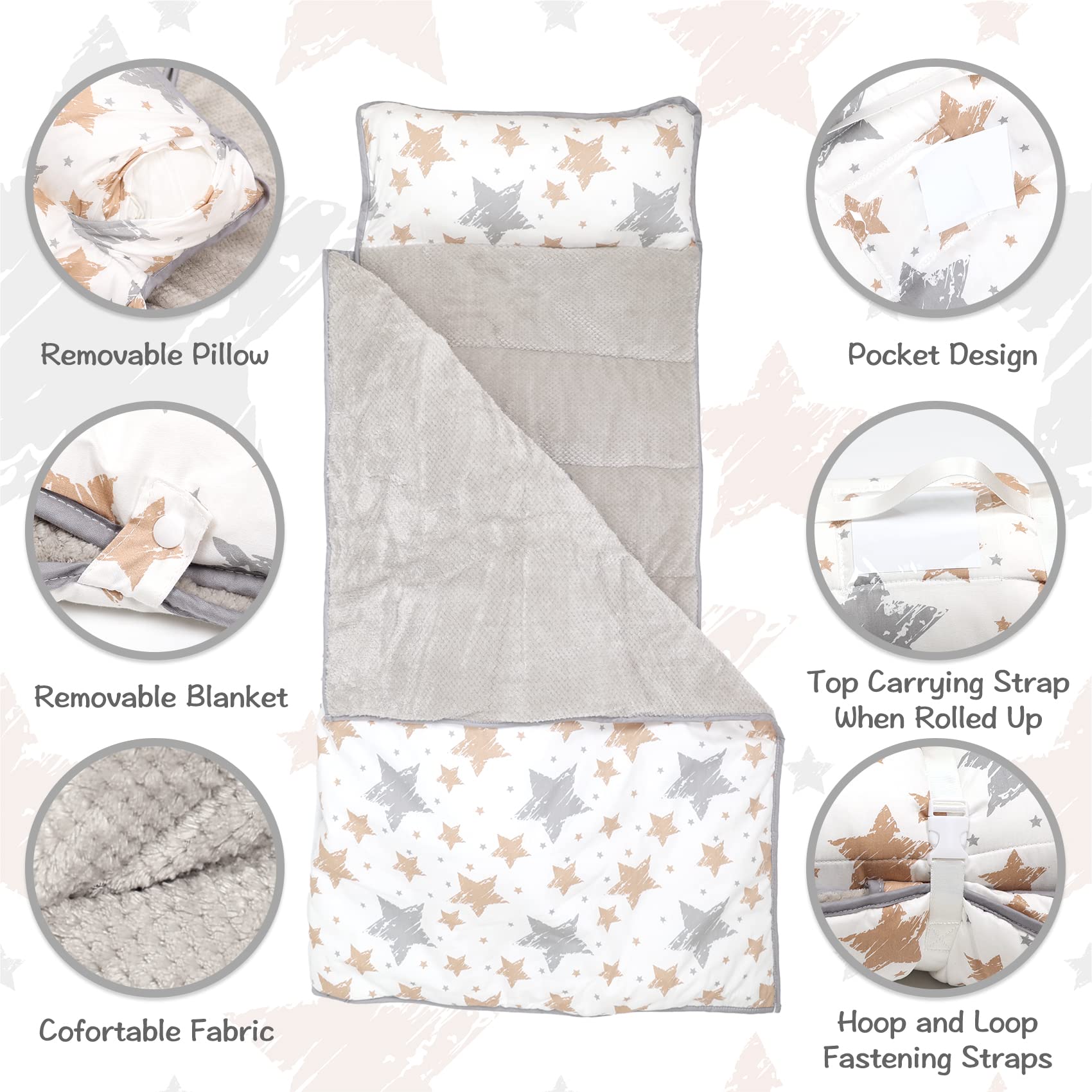 Ndahjahd nap mat detachable blanket for versatile use