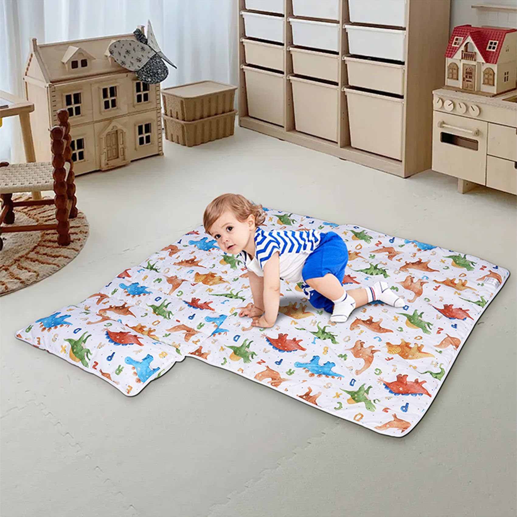 Ndahjahd nap mat machine-washable fabric eases weekly cleanups