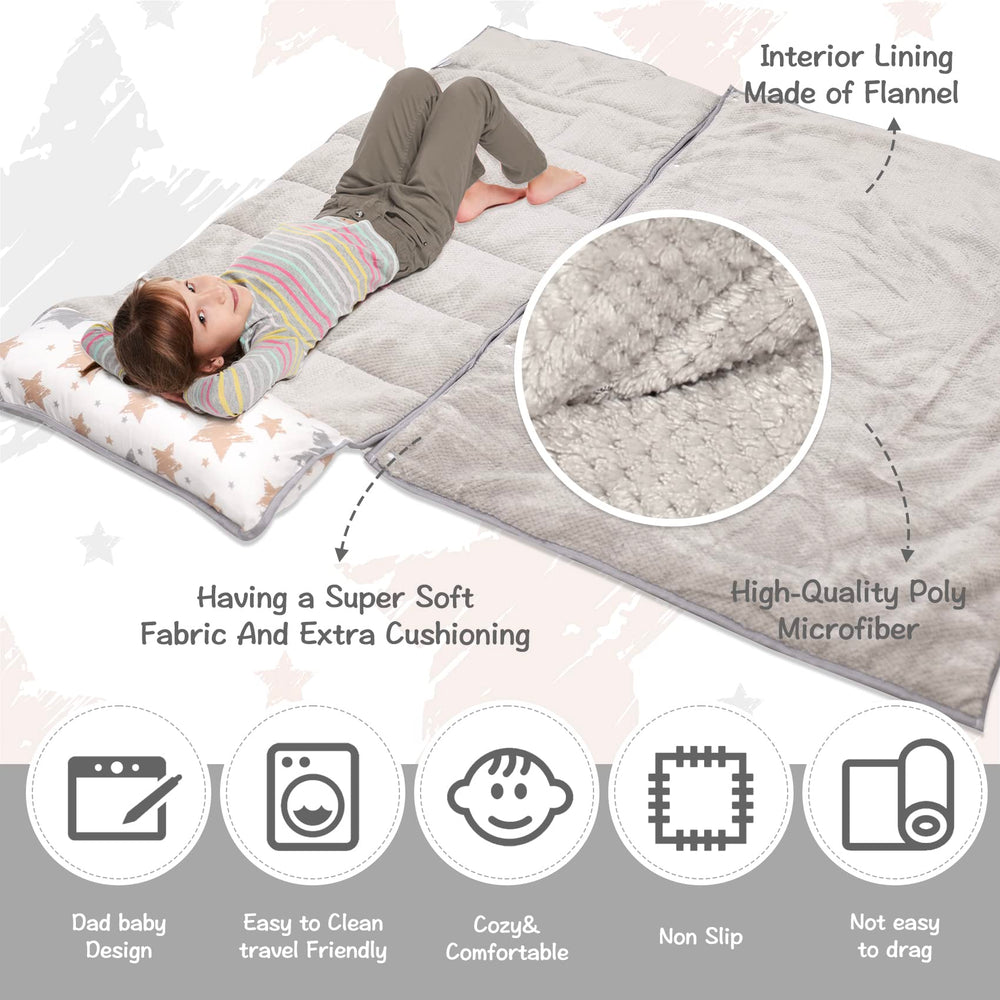 Ndahjahd nap mat rollup with Velcro handle for easy travel