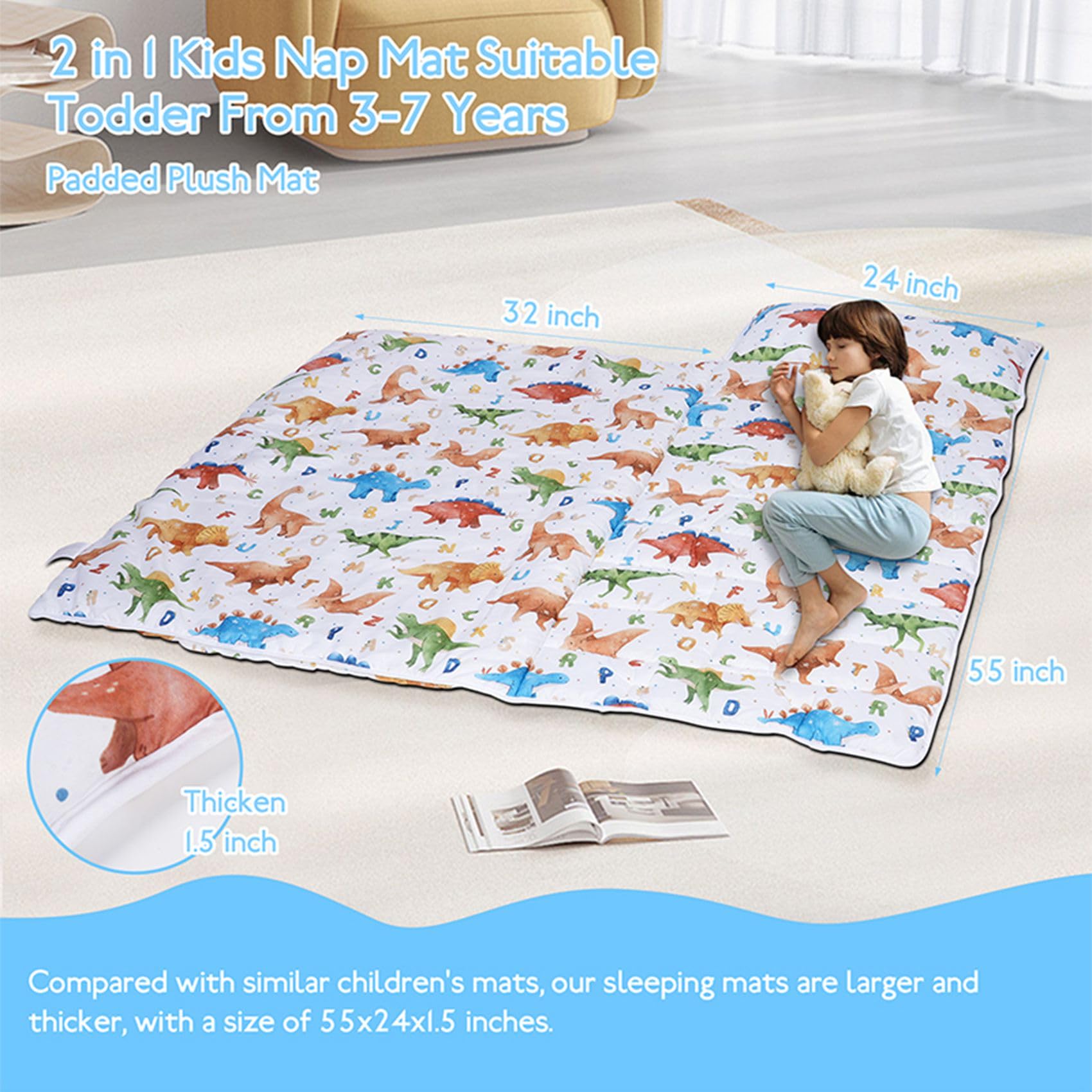 Ndahjahd nap mat travel-friendly roll-up design simplifies transport