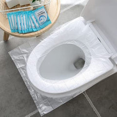 NEAGLORY toilet seat covers packaging close-up highlighting travel-friendly 100-pack convenience.
