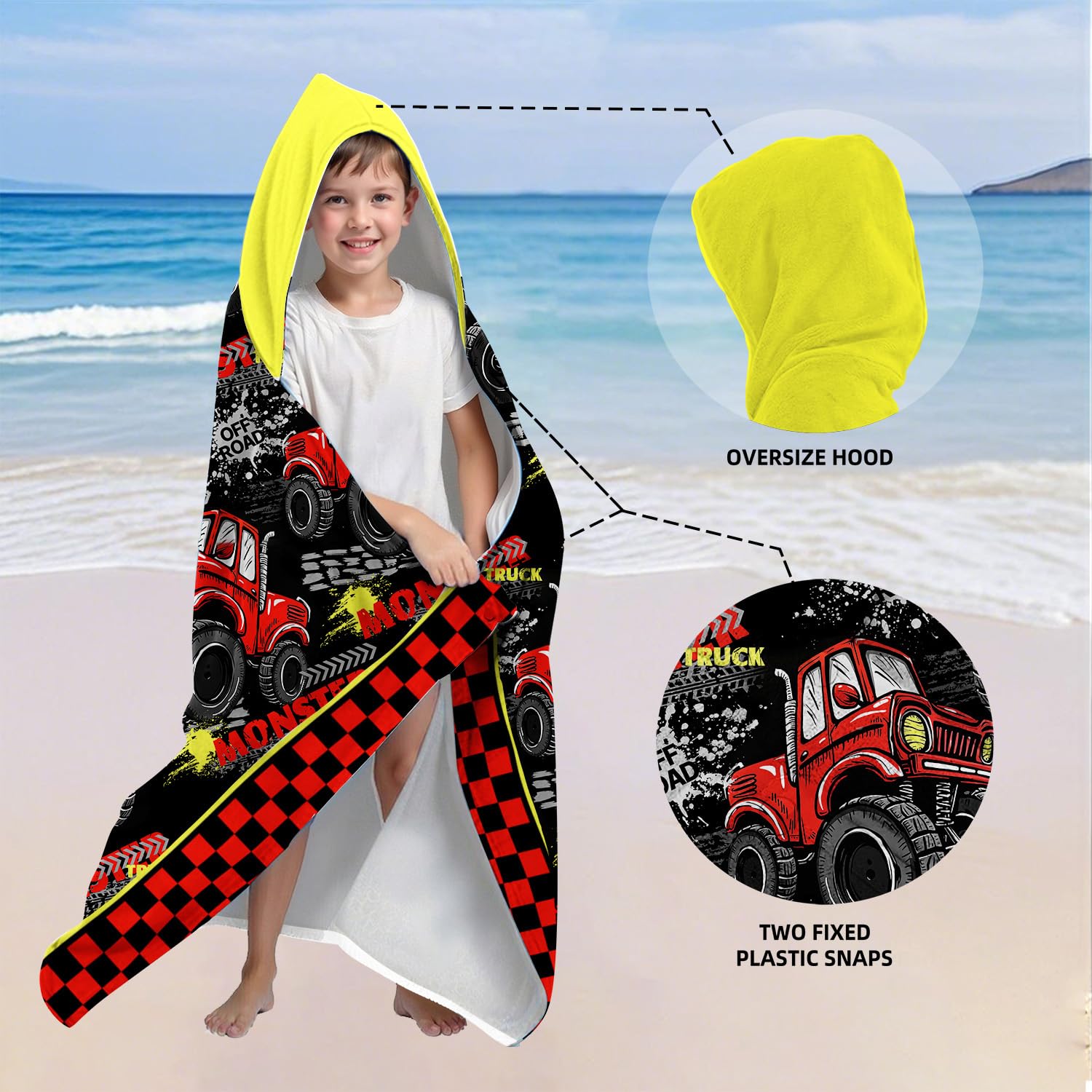 Neapth bright colors ensure visibility at the beach while keeping kids cozy