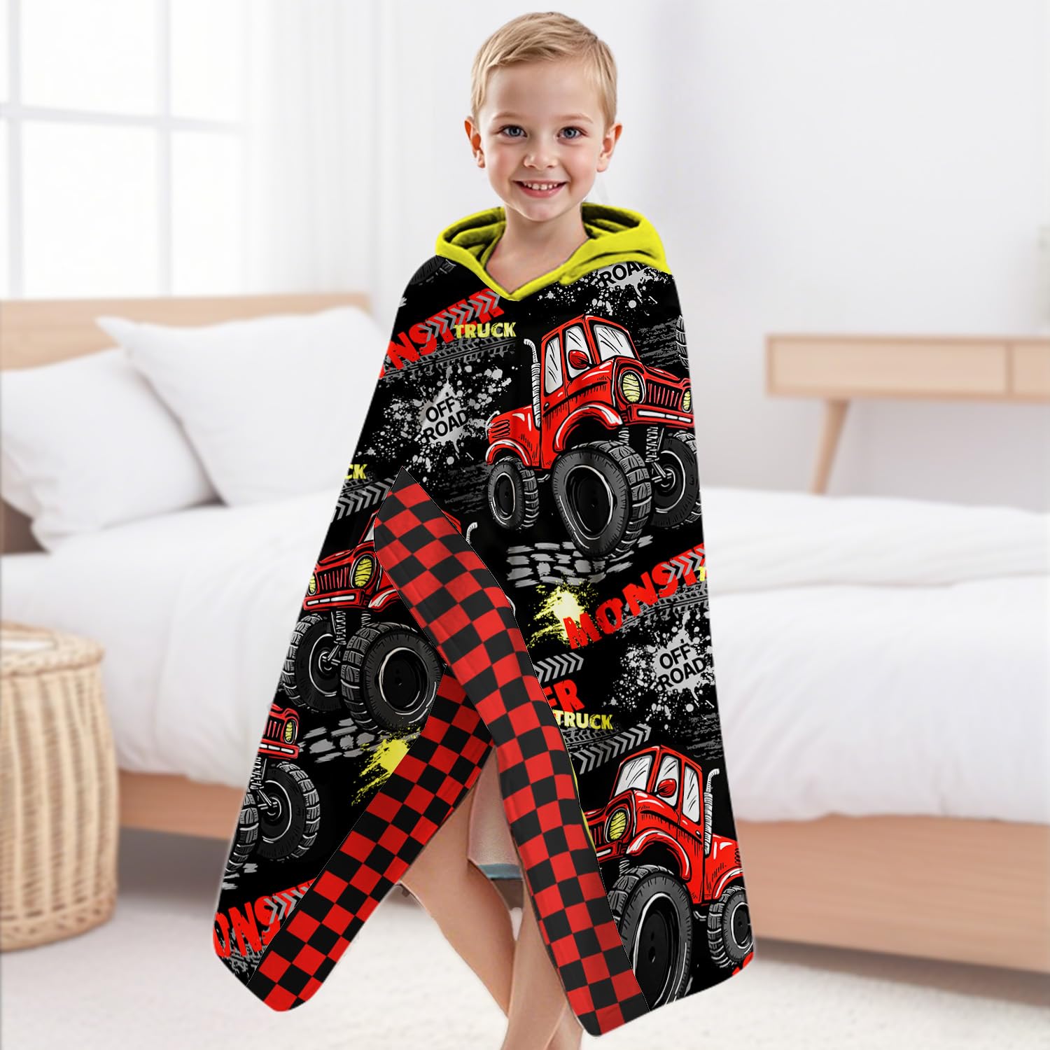 Neapth kids towel in red-black aids quick drying after swimming and pool days
