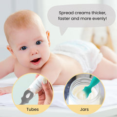 Nearbyme diaper cream brush in ether demonstrates gentle silicone for smooth spreading.