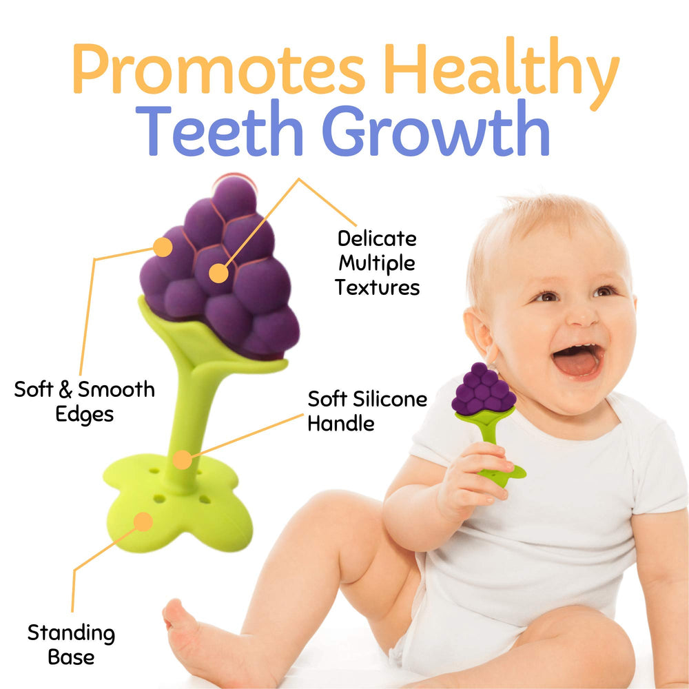Nearbyme baby teether strawberry with clip offers colorful teething fun and grip.