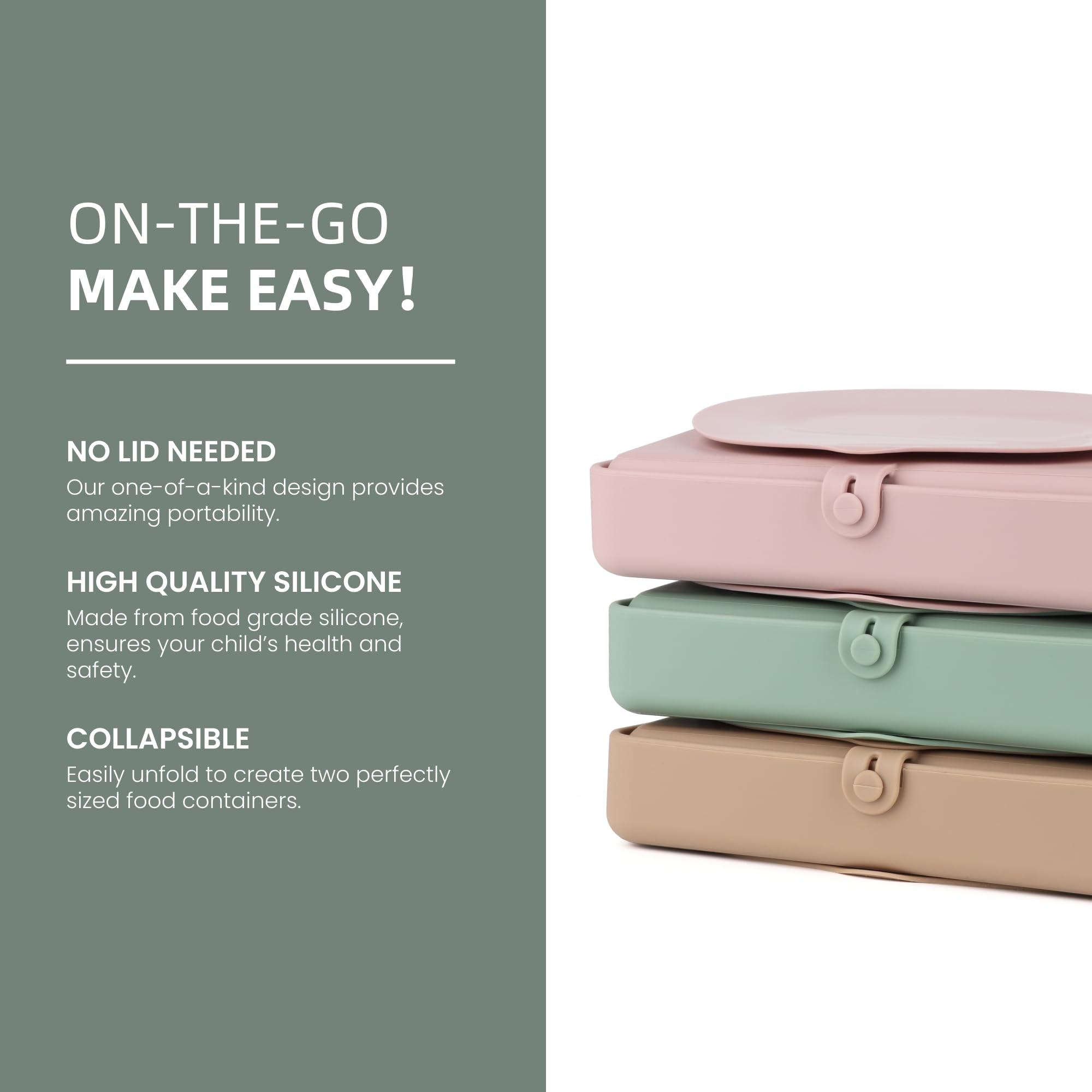 Nearbyme Cambridge Blue open three-compartment layout for organized toddler meals