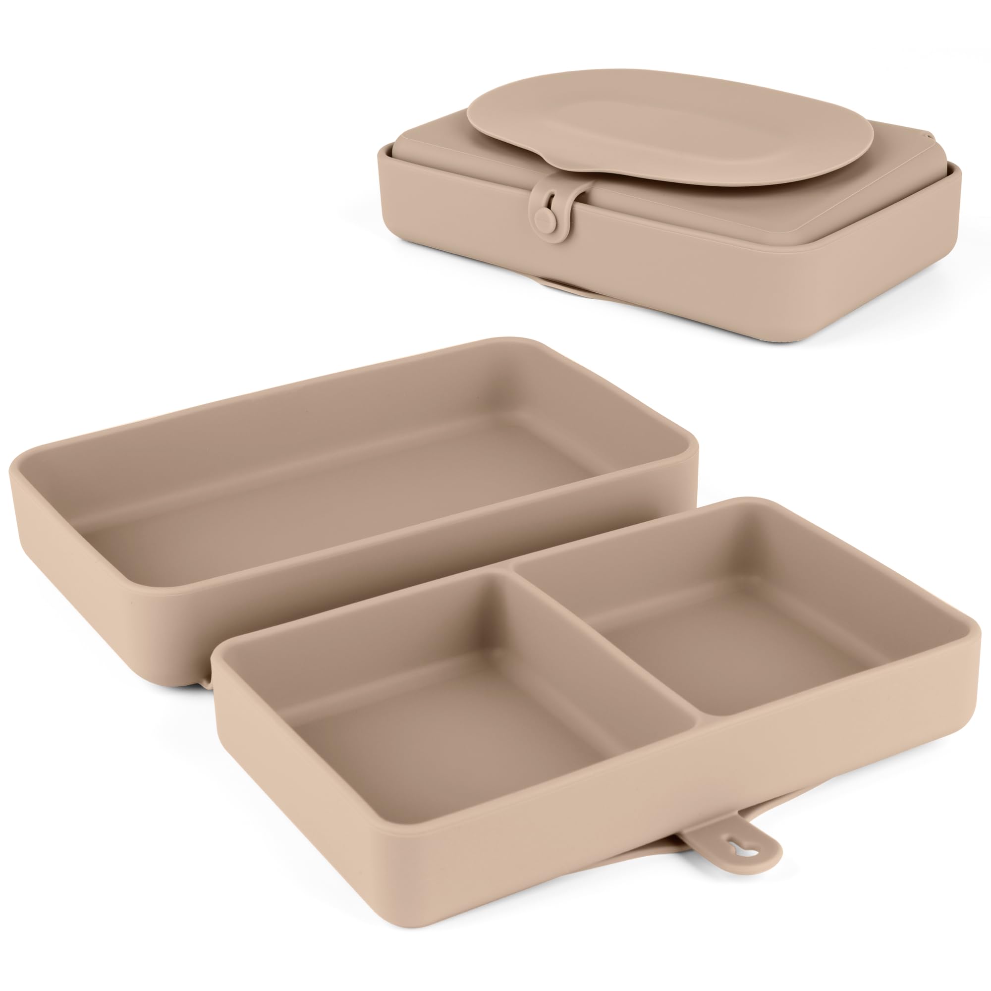 Nearbyme silicone baby plate foldable suction keeps meals tidy on the go