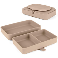 Nearbyme silicone baby plate foldable suction keeps meals tidy on the go