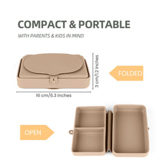 Nearbyme silicone baby plate three-compartments helps organize meals