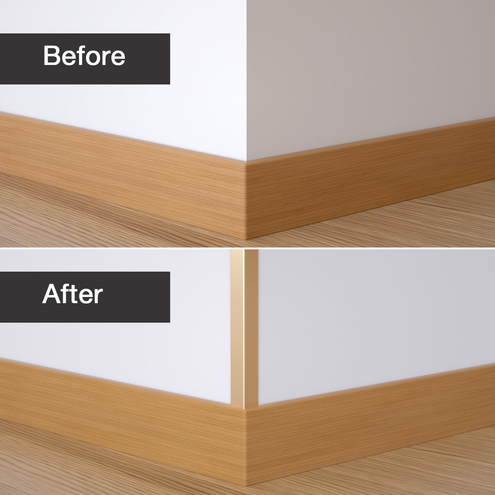 NeatiEase corner guards on multiple surfaces protect tiles, metal, glass, and wood.