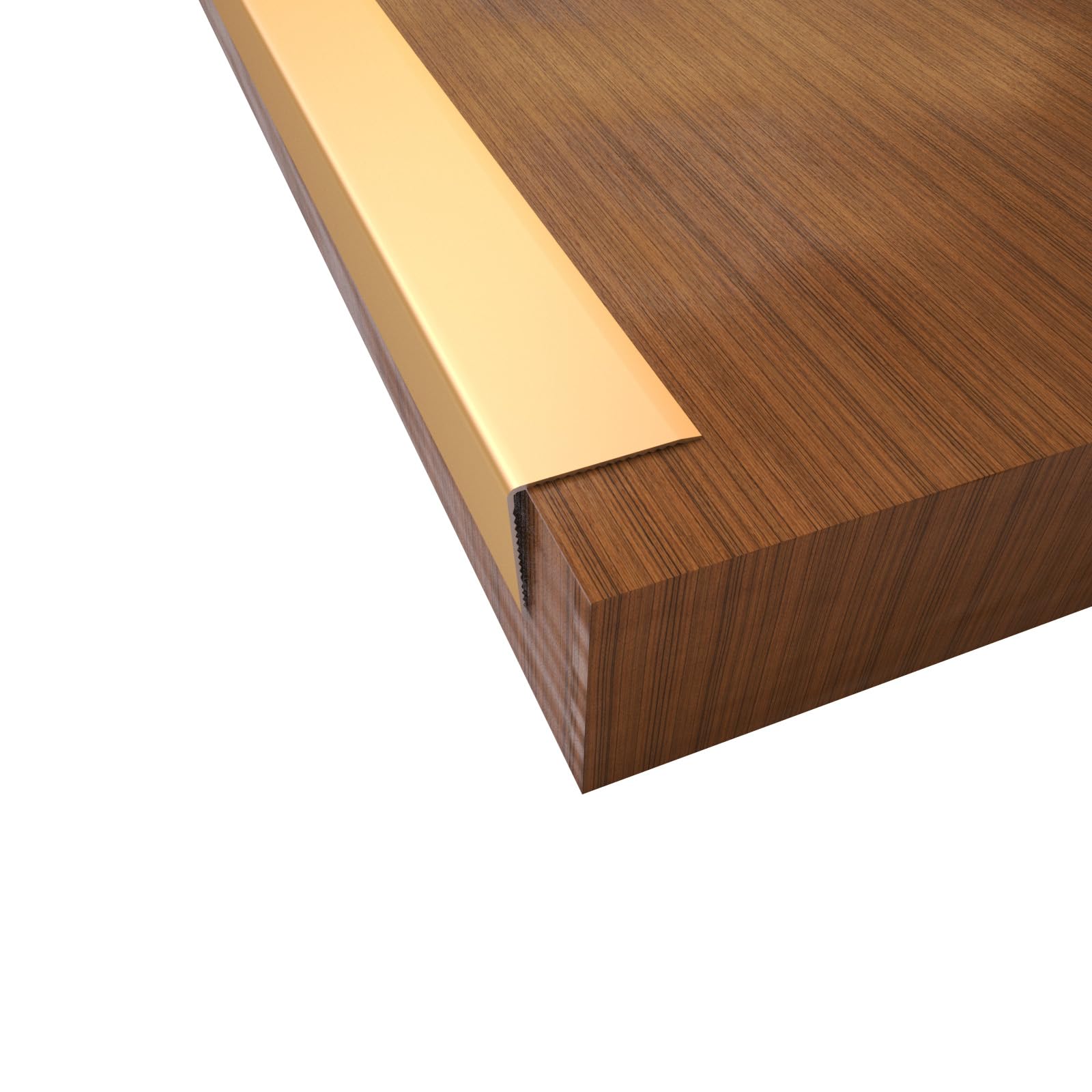 NeatiEase gold aluminum corner guard on wall shows durable edge protection.
