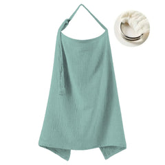 Neblueum nursing cover with arch neckline supports eye contact and airflow during feeds.