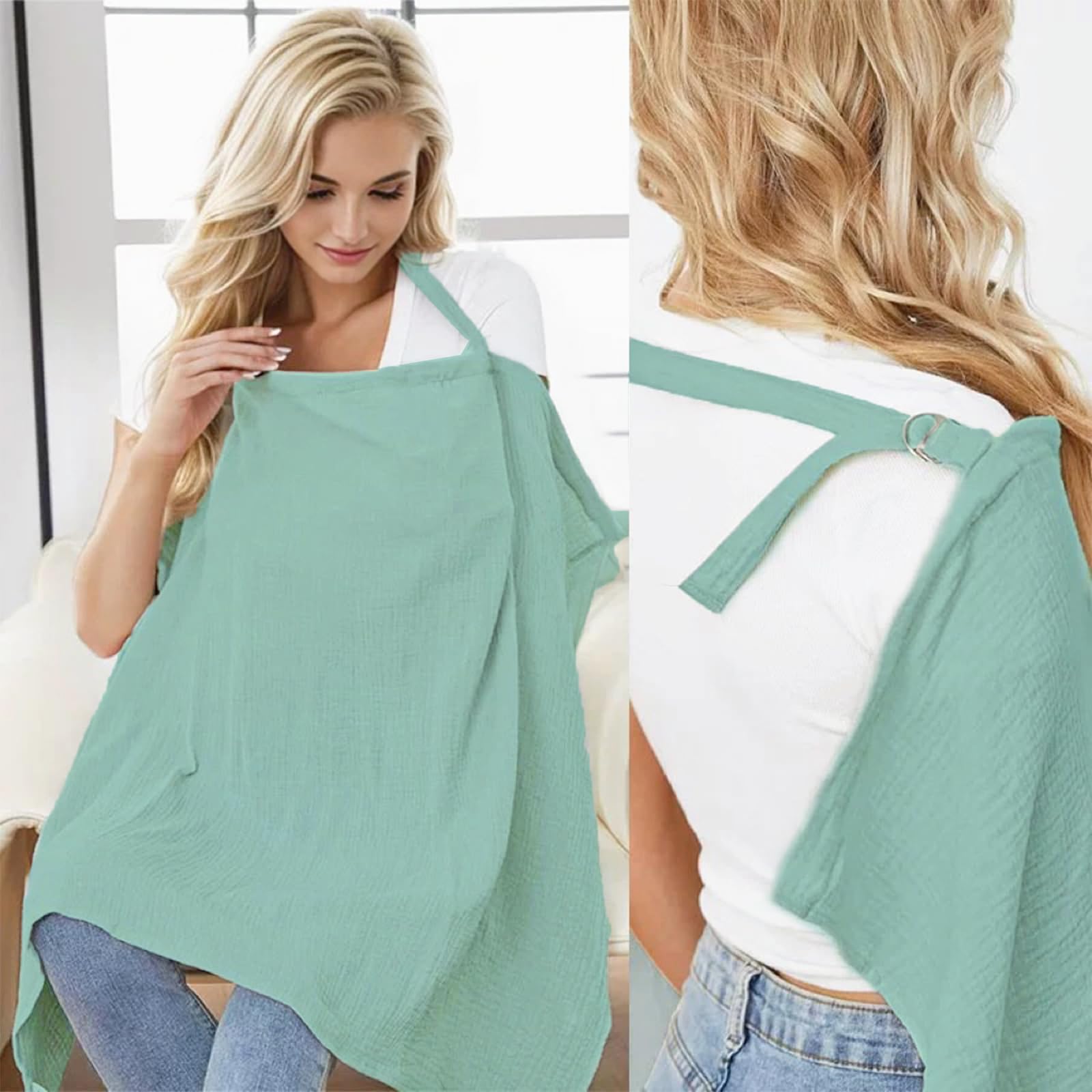 Neblueum nursing cover features soft muslin texture for gentle touch on skin.