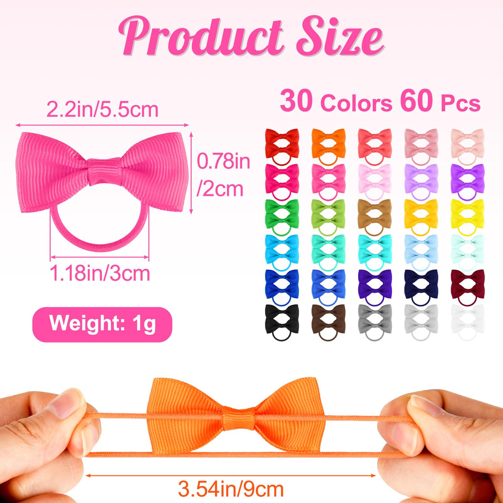 NEBURORA colorful bows and rubber bands on mini ties for cheerful daily wear.