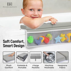 Neekomfort kneeler pad ergonomic design supports posture for longer, calmer bath sessions.