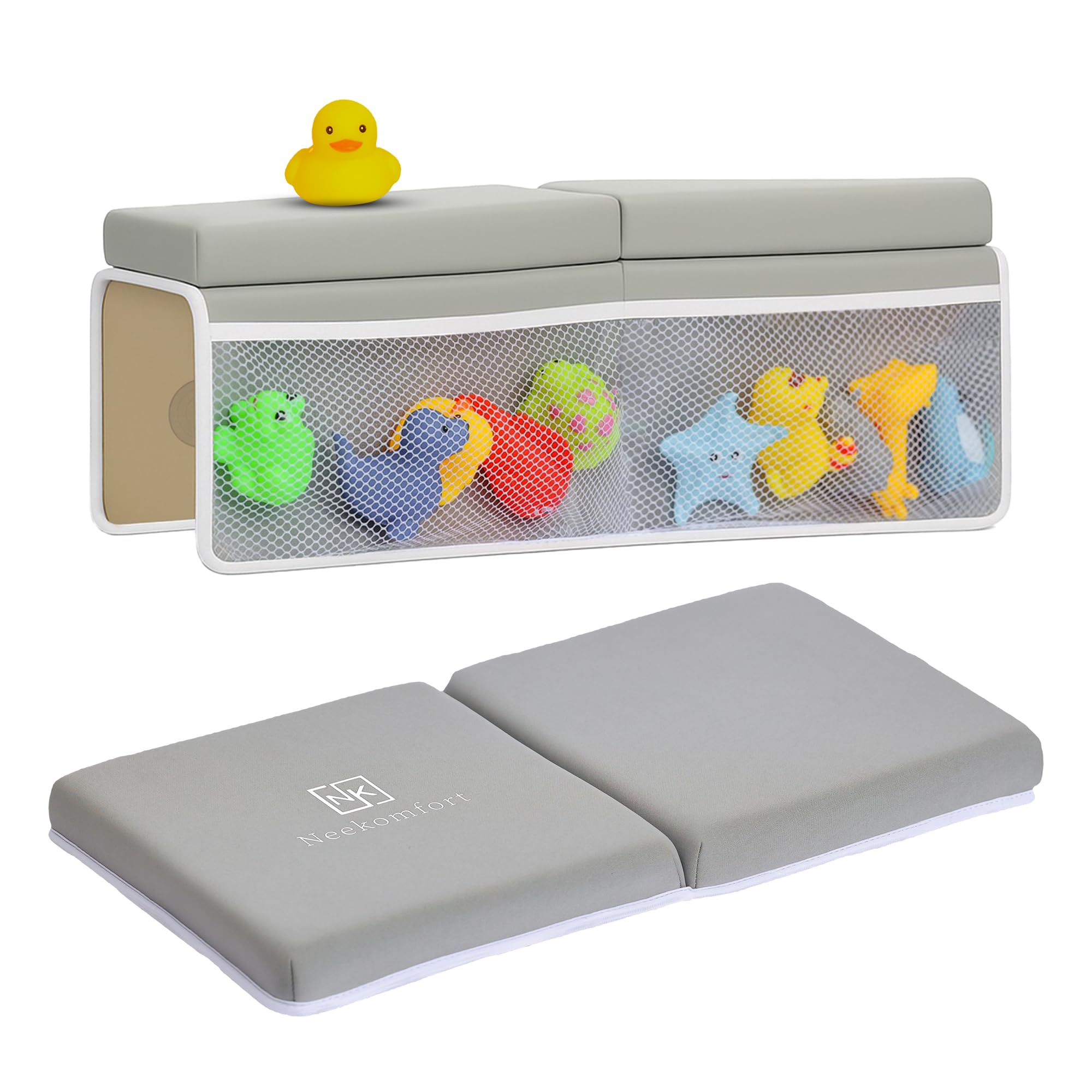 Neekomfort bath kneeler pad with memory foam cushions knees during bath time.