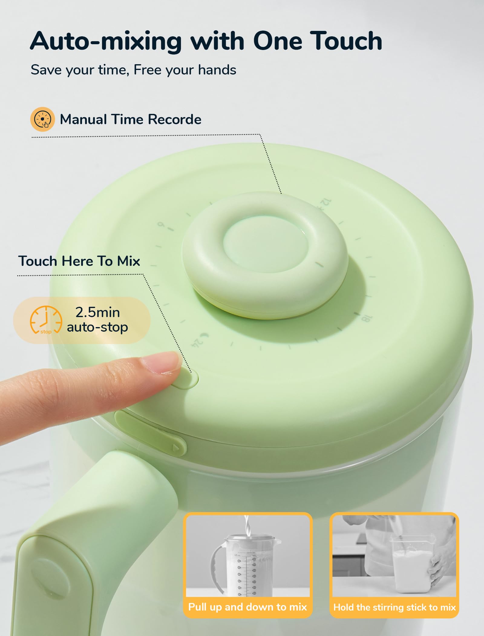NehNeh Baby locking lid and leak-proof spout prevent spills.