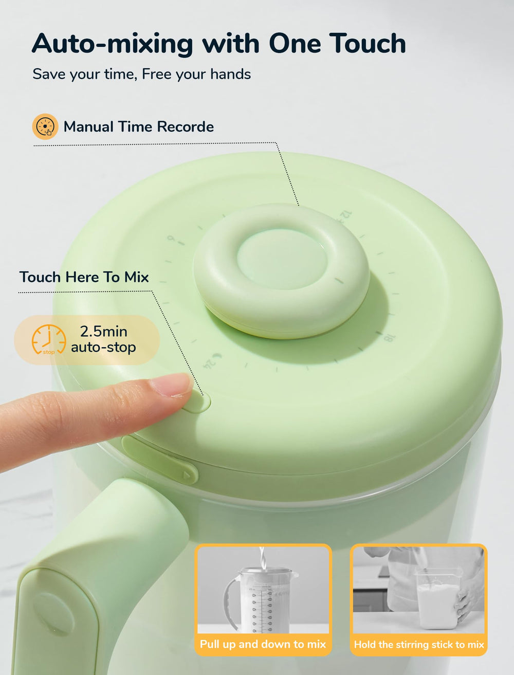 NehNeh Baby locking lid and leak-proof spout prevent spills.