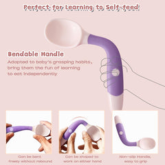 NeigeTec bendable-handle spoon, adapts to little hands for easier scooping.