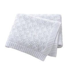 Neiwech cotton cellular baby blanket knitted swaddle offers gentle warmth