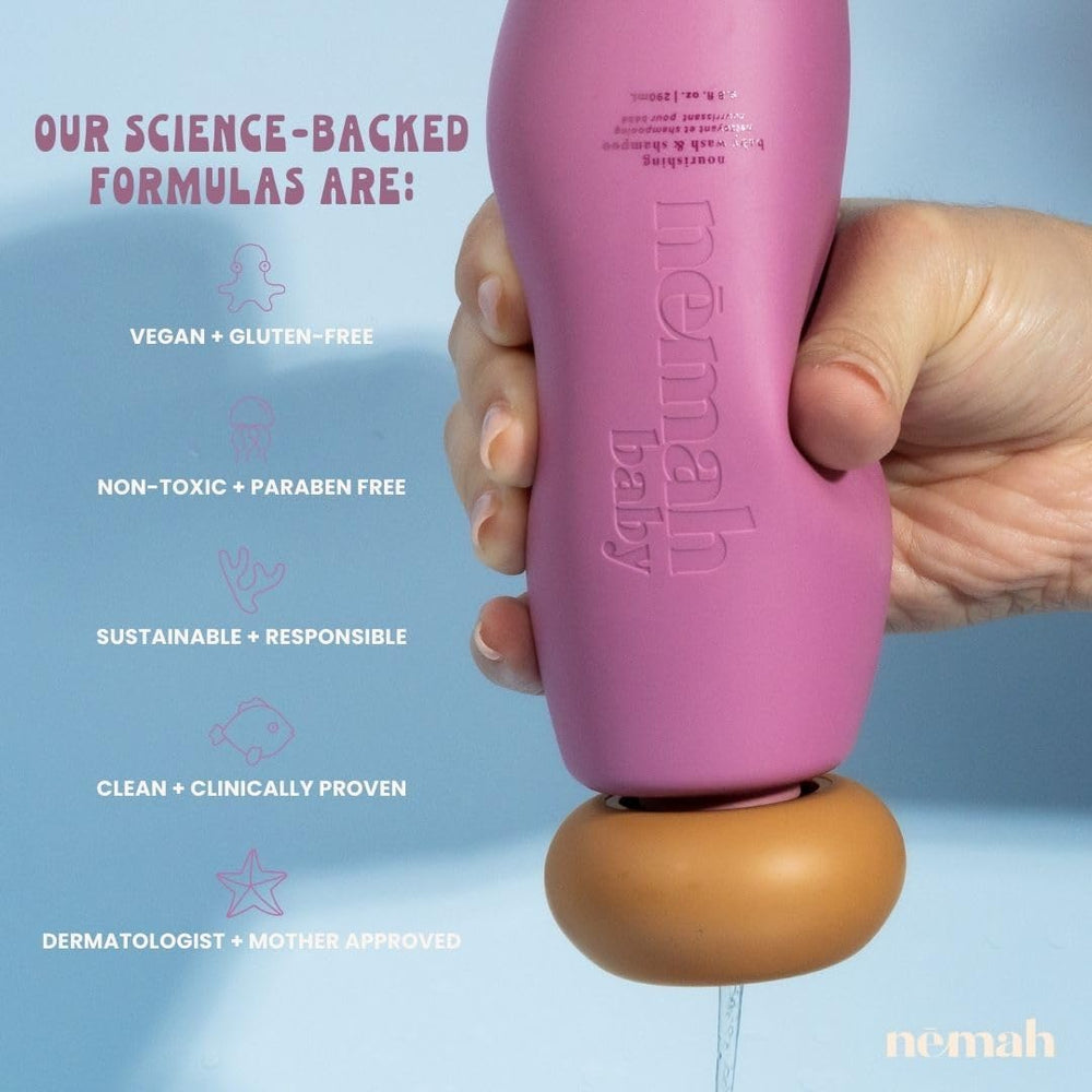 Nemah Actismart Chamomile highlights soothing care during bath time.