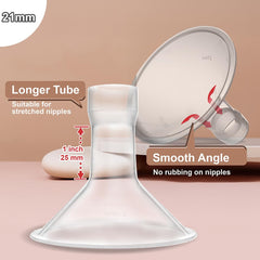 NENESUPPLY 21mm flange Medela compatibility notes include Personalfit connectors for flexibility.