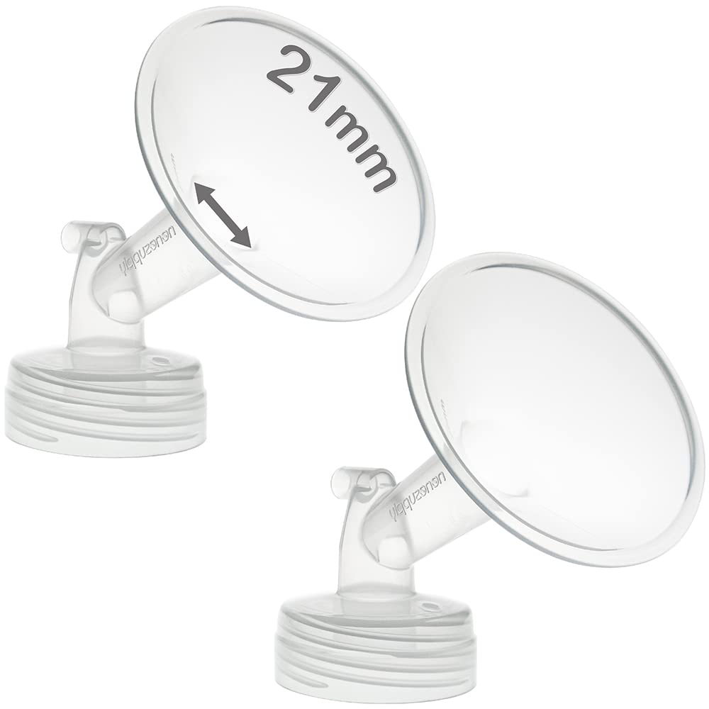 NENESUPPLY 21mm flanges front view for comfortable pumping with wide-mouth design.