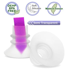 Nenesupply 2nd Gen 17mm flange inserts on Elvie pump image shows secure fit and easy insertion.