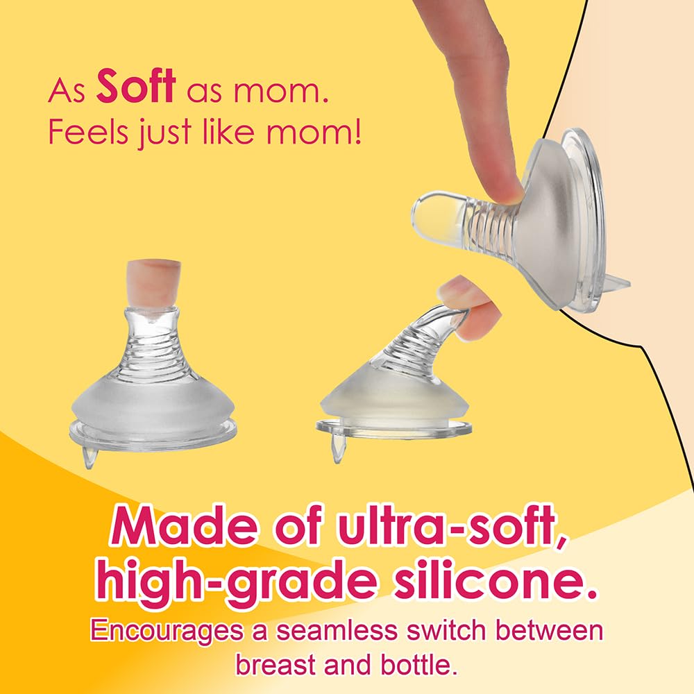 NENESUPPLY Anti-colic venting system reduces air intake for calmer feeds.