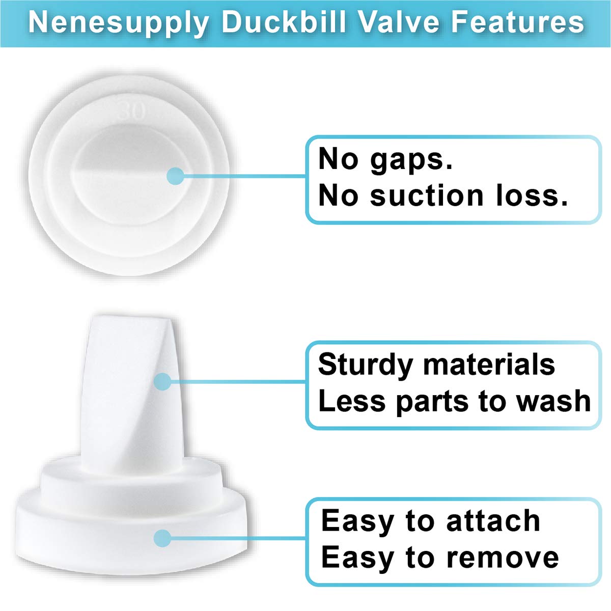 Nenesupply BPA-free materials image highlighting safe, sterilizable valve components.