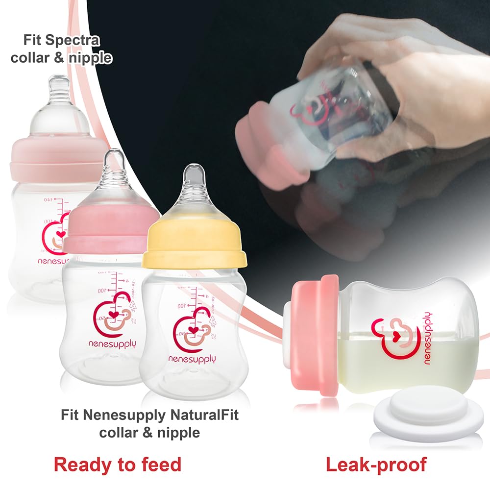 NENESUPPLY dishwasher-safe breastmilk bottles for quick cleaning.