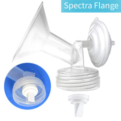 Nenesupply flange compatibility visual for Medela and Spectra connectors.