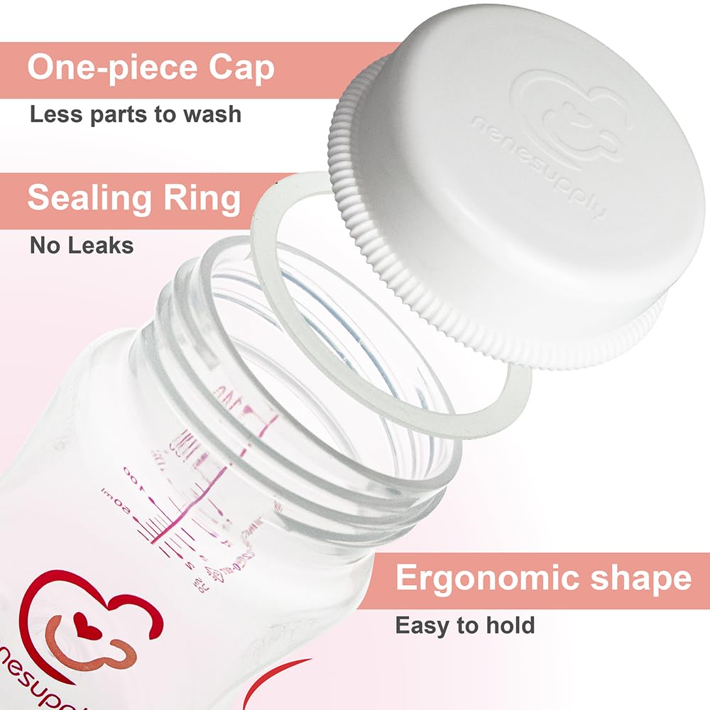 NENESUPPLY bottle with one-piece cap and sealing ring to prevent leaks