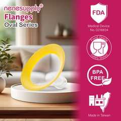 NENESUPPLY oval flange soft rim close-up showing gentle breast contact.