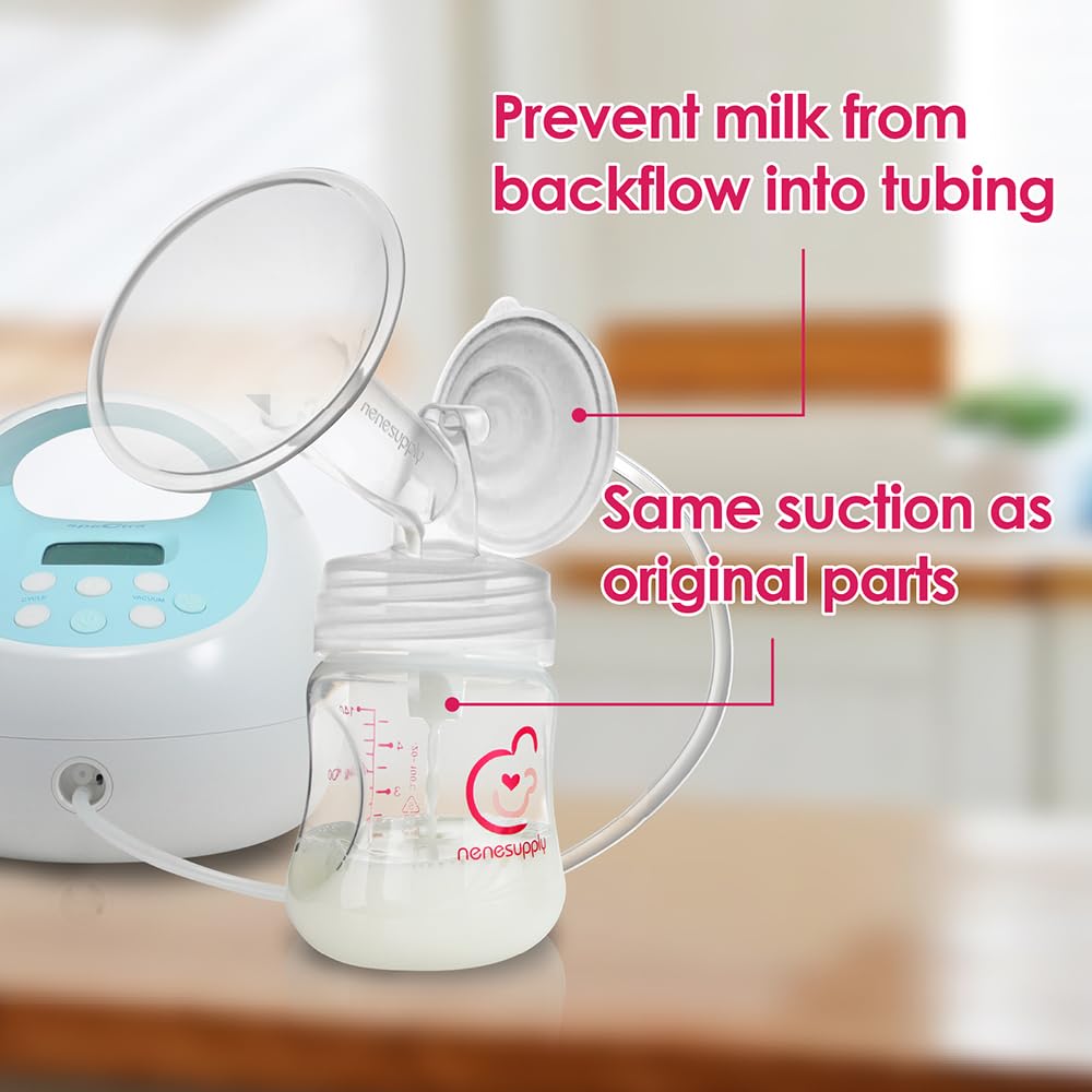 Nenesupply spectra bottles with collars for leak-proof milk storage