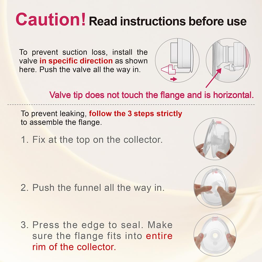 Valves, membranes, and caps ensure a reliable seal and smooth milk flow.