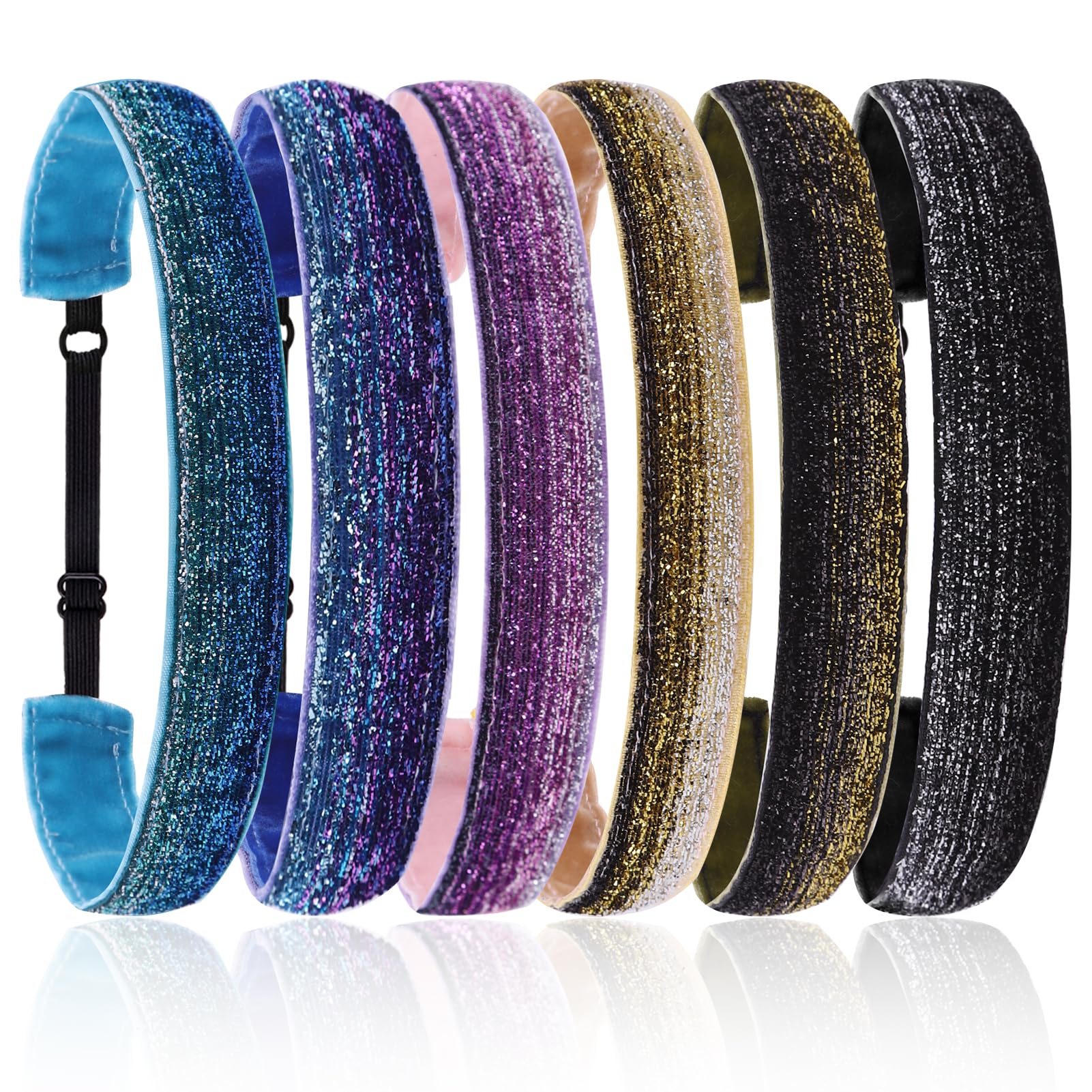 Nenjindz glitter headbands pack6 front view for coordinated party styling